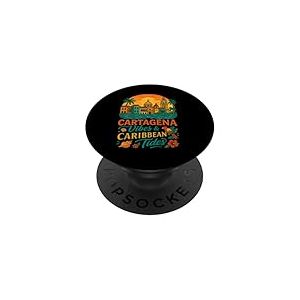 Drapeau de la Colombie Carthagène Caraïbes Colombienne Drapeau de la Colombie PopSockets PopGrip Adhésif