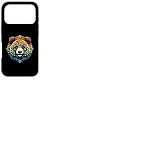 T&ecirc;te d'ours Panda color&eacute; Mandala Art Wildlife Animal Coque pour iPhone 17 Pro