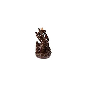 lachineuse - Fontaine &agrave; Encens Main de Bouddha - Brule Encens Cascade 18 cm - en Porcelaine - Porte Encens pour D&eacute;coration Int&eacute;rieure - D&eacute;co Zen Asiatique - Support &agrave; Encens pour Ambiance Feng Shui