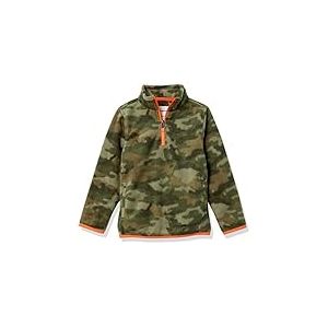 Amazon Essentials Veste Zippée 1/4 en Molleton Polaire Garçon, Vert Motif Camouflage, 2 Ans