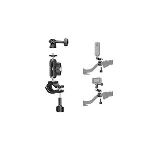 NEEWER Support Perche pour Cam&eacute;ra d'Action avec 2 T&ecirc;tes Sph&eacute;rique &agrave; 360&deg;Adaptateur Cam&eacute;ra Action &agrave; Vis 1/4",Pince Support pour Guidon Moto,Compatible avec GoPro Hero12 11 10 9 Max360 Insta360 DJI Osmo