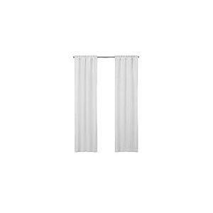 Eclipse Doublure Thermique occultante Minimaliste pour Rideaux de fen&ecirc;tre avec Crochets de draperie (2 Panneaux), 68,6 x 152,4 cm, Blanc