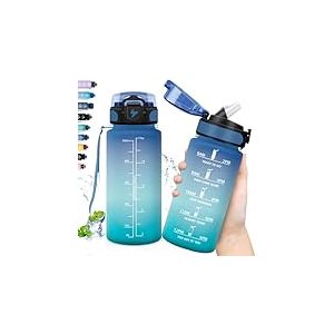 Grsta Gourde Enfant anti Fuite, Gourde Sport 500ml, Facile &agrave; Transporter, avec Paille avec Marqueur de Temps, Motivation, Bouteille d'eau pour l'&Eacute;cole, Bureau, Ext&eacute;rieur