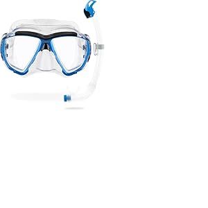 CRESSI Big Eyes + Seal Dry Combo Clear/Azure - Ensemble Combiné pour Adultes Masque Big Eyes et Tuba Innovant Seal Dry, Idéal pour la Plongée et Le Snorkeling, Transparent/Azur, Taille Unique