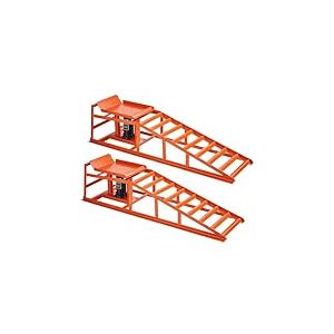 VEVOR Rampe de Levage pour Voiture, 2 PCs, Rampe d'accès Voiture, avec cric hydraulique de 5 T, Hauteur de Levage de 27 à 36 cm, élévateur Robuste pour Inspection, vidanges et réparation Automobile