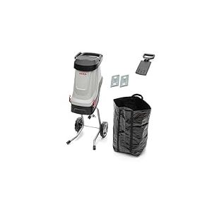 IKRA broyeur de végétaux électrique IMH 2800, sac de ramassage 45l inclus, 2800W, 2x couteaux réversibles de rechange inclus