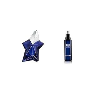 MUGLER ANGEL ELIXIR, Eau de Parfum Rechargeable 100 ml + Eau de Parfum Flacon Recharge 100 ml, Parfum pour Femme Boisé Floral, Lot de 2 produits