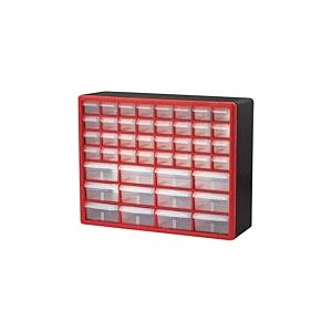 Akro-Mils 10144 44-Drawer Plastic Drawer Storage Cabinet for Garage Organization, Lego Storage, Teacher Toolbox, Makeup Organizer, and More, 50.8 cm W x 15.24 cm D x 40.64 cm H, Red