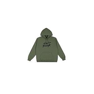 Daft Punk Official Merch Classic Logo Hoodie Maillot de survêtement, Vert Militaire, XXL Mixte