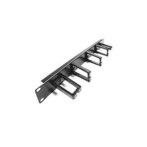 RackMatic - Guide c&acirc;bles pour serveur rack 19" 1U Panneau de gestion de c&acirc;bles avec 2+3 anneaux