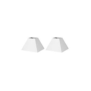 Abat-jour pyramide Mezzo E27 blanc 25dx11dx18h tissu Popelin (Lot de 2)