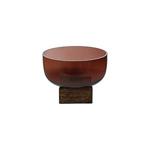 Goebel Accessoires 23-122-06-1 Rose Hibiscus sur socle en bois élégant - Couleur : bordeaux - Dimensions : L : 20 cm - l : 20 cm