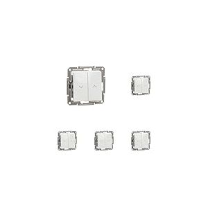 Schneider Electric Asfora EPH1370121D Bouton de volet roulant 10 A-250 V LED encastré, bouton de volet roulant, bornes à enficher, blanc (Lot de 5)