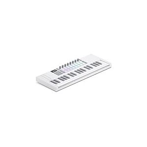 Novation Launchkey Mini 37 Blanc [MK4] — clavier maître MIDI USB portable de 37 mini-touches avec intégration aux STAN. Mode Chord, mode Scale et arpégiateur. Bundle de logiciels musicaux fourni.