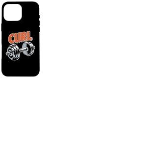 Haltère rétro Humoristique avec Inscription Love to Curl Funny Gym Coque pour iPhone 16 Pro Max