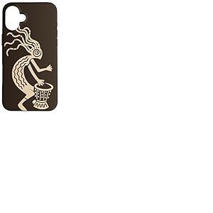 Kokopelli avec Symbole de Dieu Tambour de Joie et de fertilit&eacute; Coque pour iPhone 16 Plus
