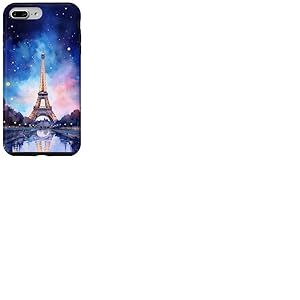 Coque pour iPhone 7 Plus/8 Plus Paris France Tour Eiffel Vintage French Souvenir Aquarelle