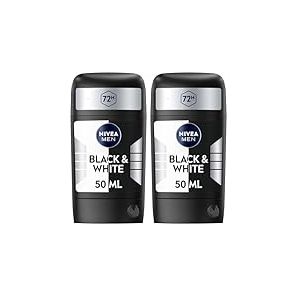 NIVEA MEN - Stick Masculin Black & White Original - D&eacute;odorant Homme 72H Anti-Transpirant Aisselles - Protection 5-en-1 Anti-Traces & Anti-Irritations - Derma Active - Tous Types De Peaux - 50 ml