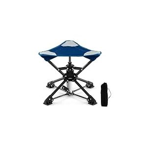 FANTASK Tabouret de Camping Portable avec Pieds Anti-Chute et Sac de Transport, Tabouret Pliable Rotatif &agrave; 360 &deg;, pivotant &agrave; 360 &deg;, Charge maximale : 150 kg, pour Le Camping, la Chasse et la p&ecirc;che