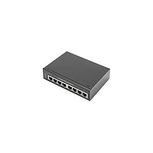 DIGITUS Commutateur réseau 8 ports - Rail DIN ou montage mural - Prises RJ45 Gigabit Ethernet - Rail DIN - 1 Gbit/s