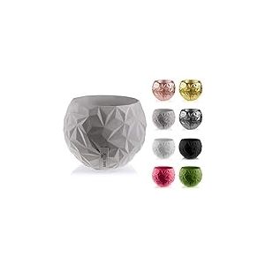 CONCRETTE Pot de Fleurs en Ciment, Cache-Pot en béton, géométrique, Ø 7,6 cm/Ø 24 cm, 17 Couleurs