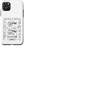 Fusil d'assaut vintage pistolet militaire arme à feu brevet Coque pour iPhone 11 Pro Max