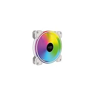 Watio Wave Ventilateur auxiliaire - Ventilateur ARGB de 120 mm, blanc, idéal pour améliorer la circulation de l'air sur PC, efficace et silencieux