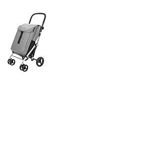 Carlett – Pack Classic Family | Panier Pliable avec Crochet Cadeau | Chariot de supermarché Robuste | 4 Roues | Grande capacité 64L | Gris