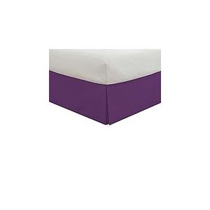 Lux Hotel Cache-sommier pliss&eacute; Classique de 35,6 cm de Long, Double XL, Violet