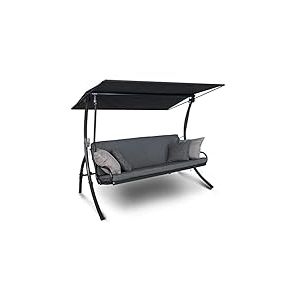 Angerer Freizeitmöbel GmbH Elegance Smart Balancelle de Jardin, fabriquée en Allemagne, pour s'asseoir, se Coucher et se détendre, Fonction lit, Montage Facile (Gris)