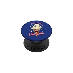 Just Here For The I-Scream, Jeu de mots fantômes d'Halloween PopSockets PopGrip Adhésif