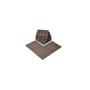 VEVOR Dalles de Terrasse Emboîtables, Lot de 27, Revêtement de Sol Plastique Bois WPC Imperméable, 300x300 mm, 25083 c㎡, Utilisation par Tous les Temps, pour Porche, Piscine, Balcon, Arrière-cour