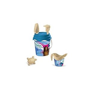 mondo Bucket Raya & The Last Dragon-Set Plage – Seau Renew Toys et Accessoires : Tamis, râteau, Pelle, Moule, arrosoir Inclus 28652, Multicouleur