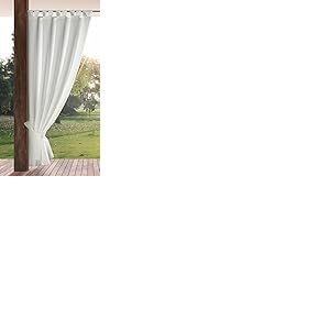 Eurofirany Garden Rideau Ext&eacute;rieur avec Onglet en Haut - 1 pc. Rideau Imperm&eacute;able, Coupe-Vent, Fermeture Velcro, Rideau pour Pergola, Gazebo, Terrasse, Pavillon, 155x240 cm, Blanc