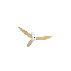 Brightium Ventilateur DC Genil 24 W blanc avec 3 pales. Élégant et puissant, offre 132 dB et 2424 lm. Éclairage réglable (3000, 4000, 6500 K) et télécommande. Idéal pour n'importe quel espace.