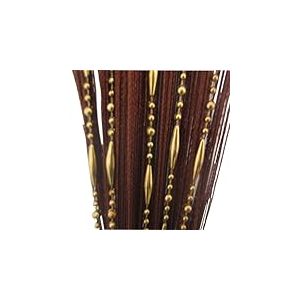 Tangpan Rideau de Porte déco/Paravent/Moustiquaire avec Perles, 100 x 200 cm, Polyester Plastique, Marron, 100 x 200 cm