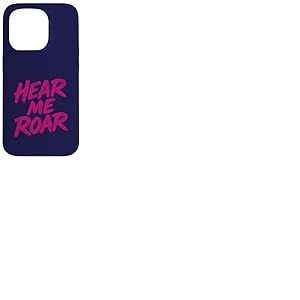 Hear Me Roar Brosse rétro Motif Chat Sauvage Rose Coque pour iPhone 15 Pro