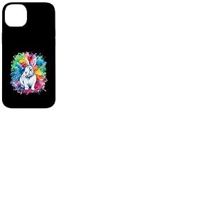 Lapin mignon sur un fond coloré Coque pour iPhone 14 Plus