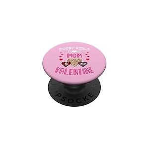 Sorry Girls Mommy is My Valentine C&oelig;urs l&eacute;opard et Plaid PopSockets PopGrip Adh&eacute;sif