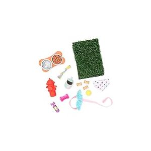 Glitter Girls - Ensemble de jeu pour animaux - Ensemble d'accessoires pour animaux de compagnie - Gamelles et friandises pour chiens - Laisse pour chien, collier, herbe, borne-fontaine - 3 ans et +