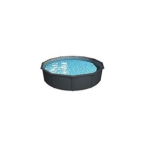 Steinbach Piscine Murale en Acier Nuovo de Luxe II - 012151G - Ø 460 x 120 cm - Piscine Robuste Anthracite pour jusqu'à 17 900 l d'eau - avec Film intérieur résistant à l'hiver Gris argenté et de