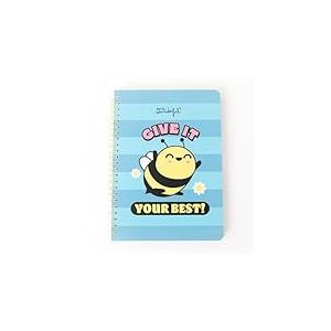 Mr. Wonderful - Cahier à couverture rigide A5 Bee - Encadrement en spirale - Donnez le meilleur de vous-même ! - 160 pages carrées - Comprend des autocollants
