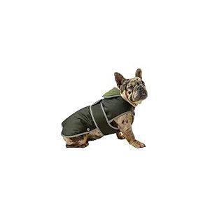 Ancol Heritage Manteau pour Chien en Coton cir&eacute; &ndash; Veste imperm&eacute;able doubl&eacute;e en Polaire avec Protection de Poitrine et col &eacute;lastique &ndash; Bordure r&eacute;fl&eacute;chissante &ndash; S/M