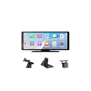 Carplay &Eacute;cran Portable, Carpuride V92R sans Fil Carplay et Android Auto, &eacute;cran Tactile HD 10,26 Pouces 1080p avec v&eacute;ritable cam&eacute;ra de recul 720p/BT 5.0/Support de Liaison Miroir pour Camion
