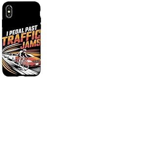 I Pedal Past Traffic Embouteillages Vélo Coque pour iPhone X/XS