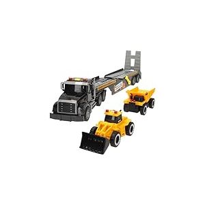 ColorBaby Speed & Go 39297 Trailer de Jeu avec Pelleteuse et Benne de Construction, syst&egrave;me de Friction, &eacute;chelle 1:14, lumi&egrave;res et Sons, Jouets pour Enfants 3 Ans, Grands camions