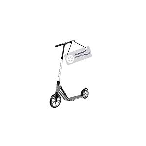 HUDORA BigWheel 230 Advanced Scooter - Trottinette Stable en Aluminium pour pour 120 kg Max. - Citadine silencieuse et Pliable avec b&eacute;quille et Sonnette - pour Enfants, Jeunes et Adultes - Iron