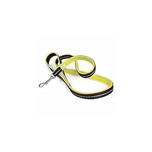 Julius-K9 Laisse IDC Powair, Taille: 1,2 m avec poignée et Petit Mousqueton, Jaune Fluo
