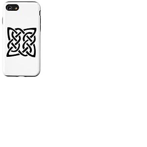 Noeud celtique beau nœud celtique carré nœud ligne noire Coque pour iPhone SE (2020) / 7 / 8