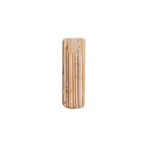 GILDE Photophore Puomi en Bois - Cylindrique - Couleur Naturelle - Hauteur 55 cm x &Oslash; 18 cm - Lanterne